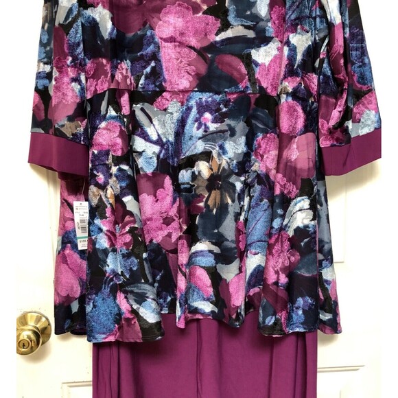 R & M RICHARDS WOMEN'S DRESS PLUS SIZE 16 PARTY WEDDING, PLUM SET OF TWO PIECES - Picture 4 of 14